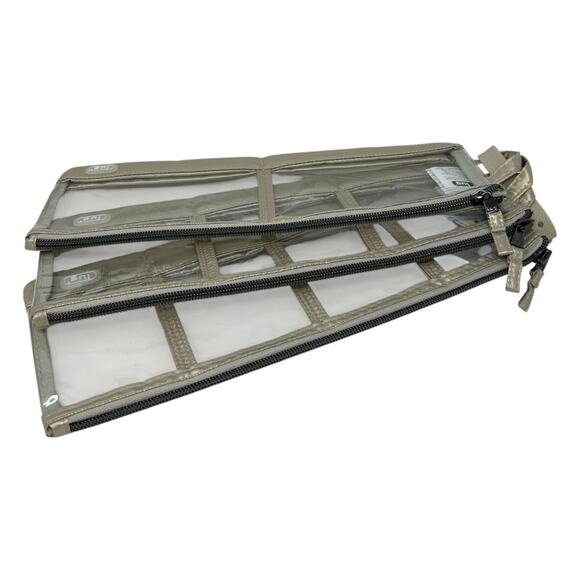 Lug Clearview Metallic Champagne Trio 3-Piece Zip Pouch Set Gold - Picture 9 of 16